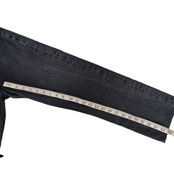 Agolde 90s Pinch Waist High Rise Straight Jean Black Washed Size 23 - Picture 5 of 7